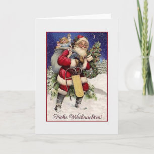 Vintage German Frohe Christmas Card