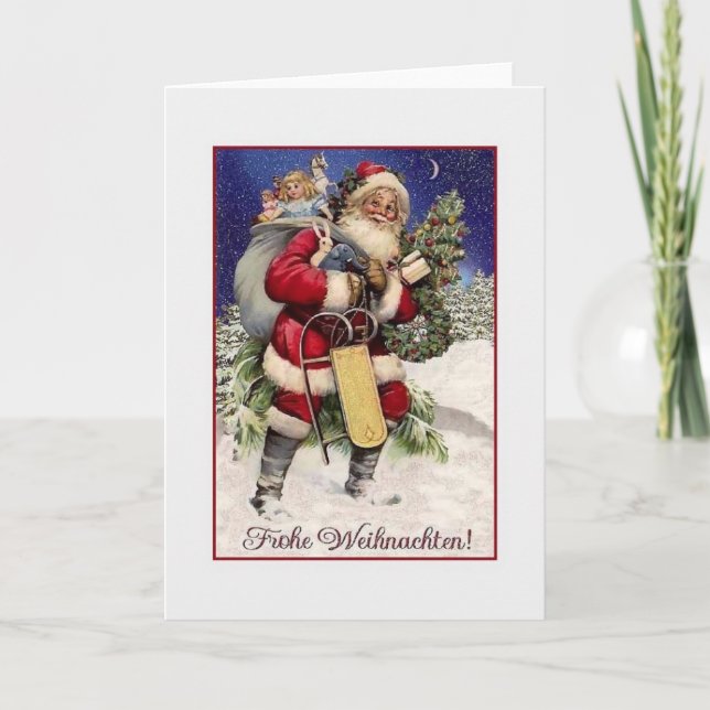 Vintage German Frohe Weihnachten Christmas Card (Front)