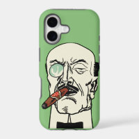 Vintage German Gentleman with Cigar and Monocle