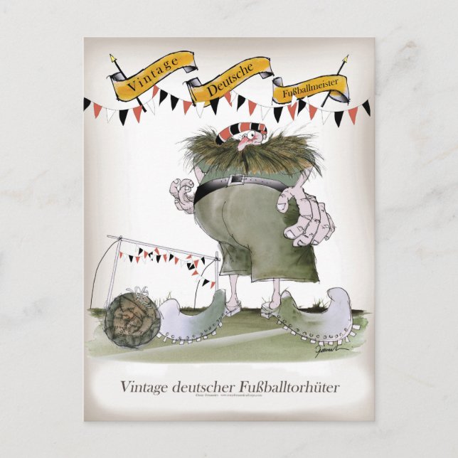 vintage german goalkeeper postcard (Front)