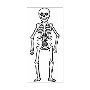 Vintage German Halloween Skeleton Rubber Stamp