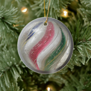 Vintage German Handmade Marble Ceramic Tree Decoration