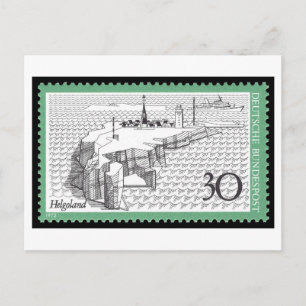 Vintage German Helgoland Stamp 1970s Postcard