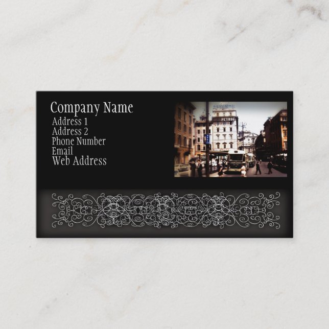 Vintage German Hotel With Buses Business Card (Front)