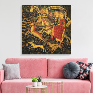 Vintage German Mediaeval Renaissance Love Hunting Canvas Print