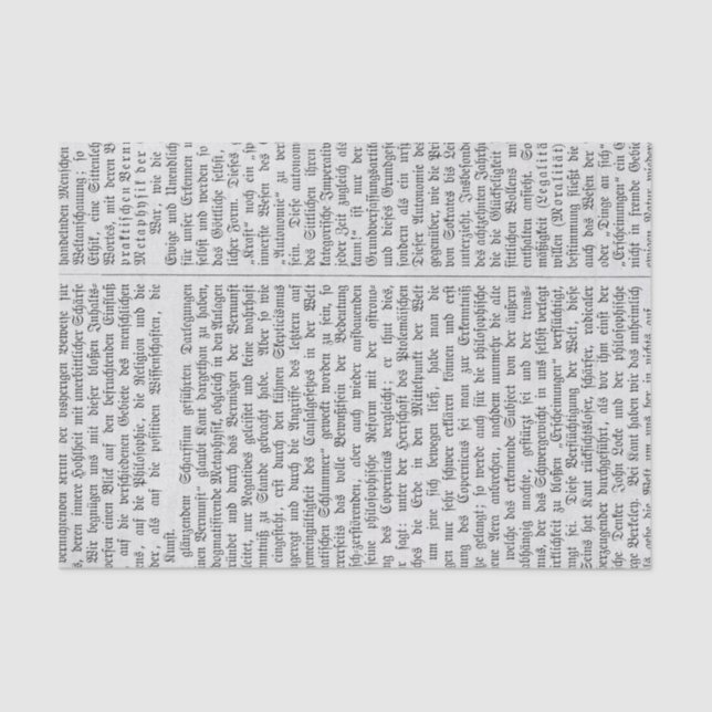 Vintage German Newsprint Tissue Paper (Front)