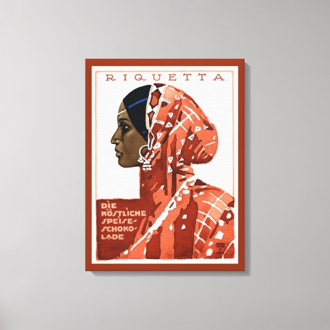 Vintage German Requetta Chocolate Ad Canvas Print (Front)