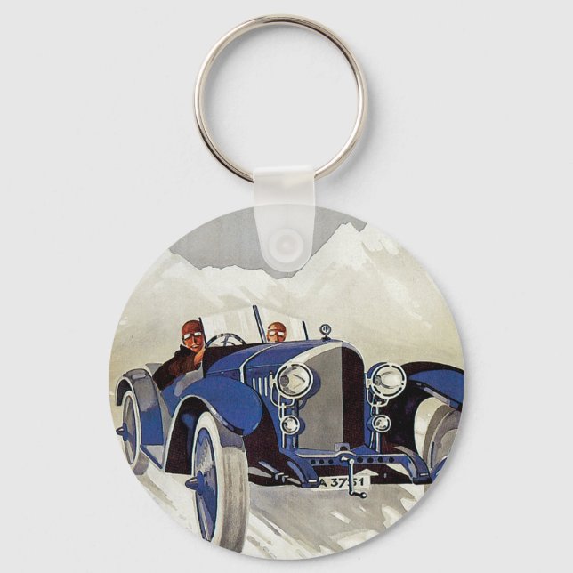 Vintage German Road Race Ad Key Ring (Front)