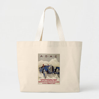 Vintage German Road Race Ad Large Tote Bag