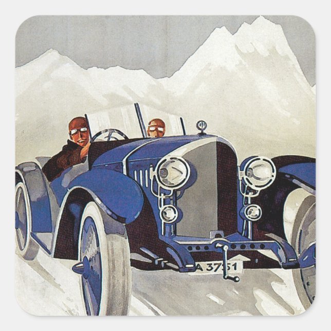 Vintage German Road Race Ad Square Sticker (Front)