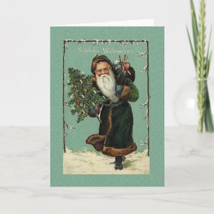 Vintage German Santa Christmas Card