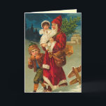 Vintage German Santa Christmas Card<br><div class="desc">Vintage German Christmas card. Victorian Christmas Cards. Christmas Greetings for the people you love. Easy to customise! Christmas Cards. Money Holders.</div>
