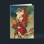 Vintage German Santa Christmas Card<br><div class="desc">Vintage German Christmas card. Victorian Christmas Cards. Christmas Greetings for the people you love. Easy to customise! Christmas Cards. Money Holders.</div>