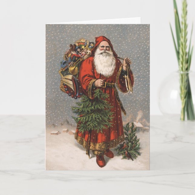 Vintage German Santa Christmas Cards (Front)