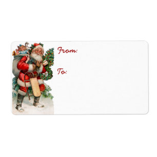 Vintage German Santa Gift Tag Labels
