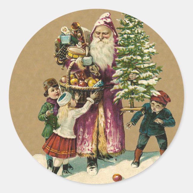 Vintage German Santa sticker (Front)