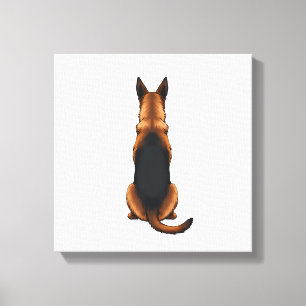 Vintage German Shepherd Back View Dog Illustration Canvas Print