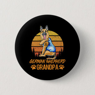 Vintage German Shepherd Dog Grandpa Paw Dad Father 6 Cm Round Badge