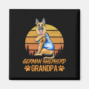 Vintage German Shepherd Dog Grandpa Paw Dad Father Magnet