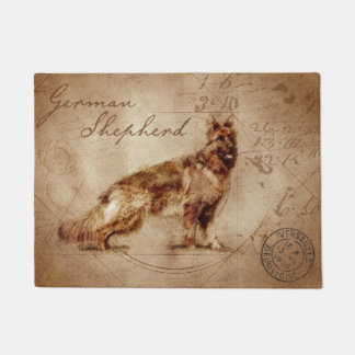 Vintage german shepherd doormat. doormat