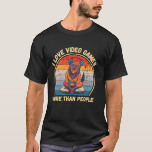 Vintage German Shepherd I Love Video Games More Th T-Shirt