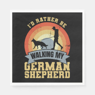 Vintage German Shepherd Owner Saying Napkin