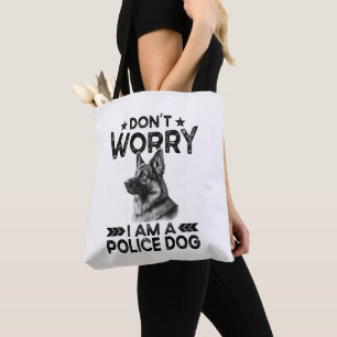 Vintage German Shepherd Police Dog Owner Funny  Tote Bag