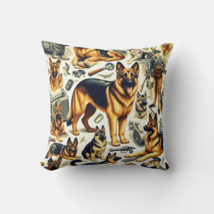 Vintage German Shepherd Seamless Cushion