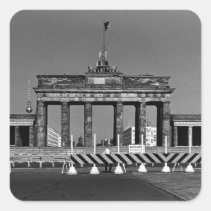 Vintage Germany Berlin Brandenburg Gate 1970 Square Sticker
