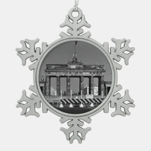 Vintage Germany Berlin Brandenburg Gate Snowflake Pewter Christmas Ornament