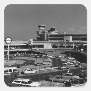 Vintage Germany Berlin The Tegel Airport 1970 Square Sticker