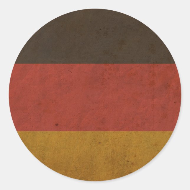 Vintage Germany Flag Classic Round Sticker (Front)