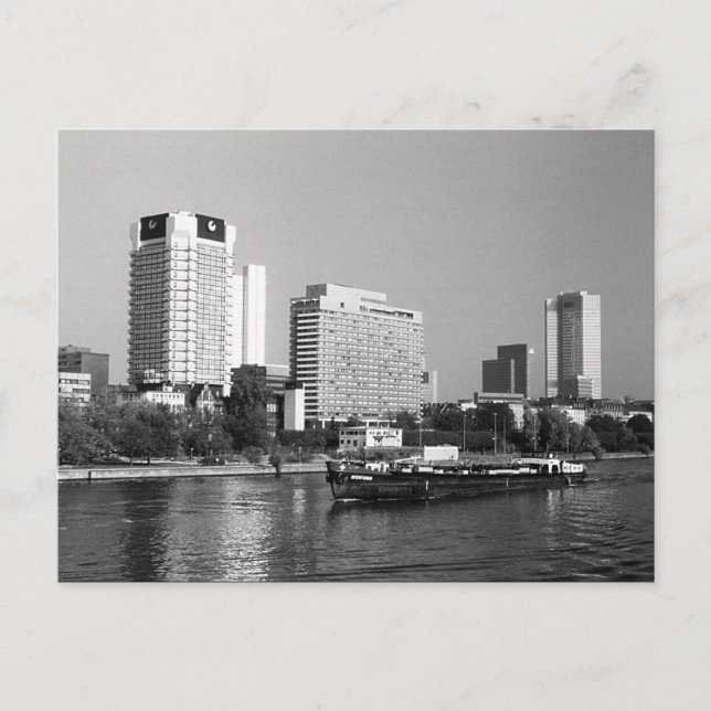 Vintage Germany Frankfurt Main river Postcard (Front)