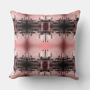 Vintage Germany Frankfurt Main river Throw Pillow