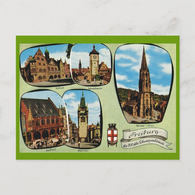Vintage Germany, Freiburg, Schwarzwald Postcard (Front)