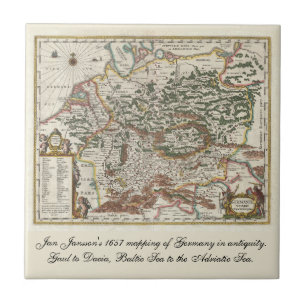 Vintage Germany Map Baltic Sea Tile