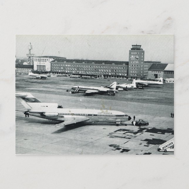 Vintage Germany, Munich airport 1950s Postcard (Front)