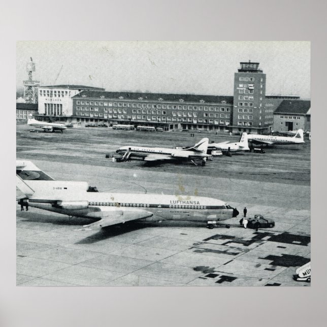 Vintage Germany, Munich airport 1950s Poster (Front)