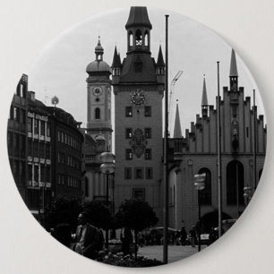 Vintage Germany Munich Church Marienplatz 1970 6 Cm Round Badge