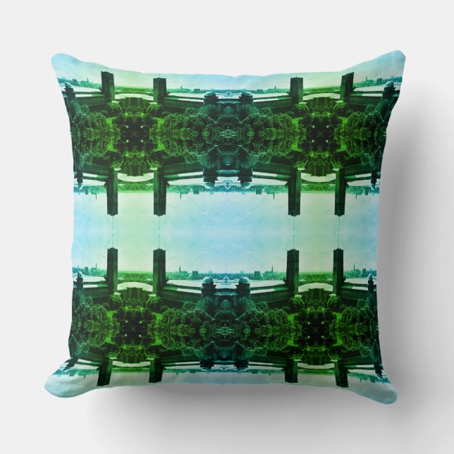 Vintage Germany Munich Deutsch Museum Throw Pillow (Front)