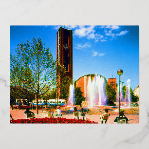 Vintage Germany Munich sendlinger platz Matthäus Foil Holiday Postcard