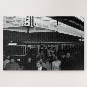 Vintage Germany Munich Station Marienplatz Jigsaw Puzzle