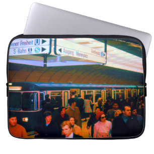 Vintage Germany Munich Station Marienplatz Laptop Sleeve