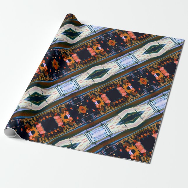 Vintage Germany Munich Station Marienplatz Wrapping Paper (Unrolled)