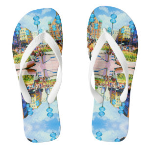 Vintage Germany Munich Towngate Karistor Flip Flops