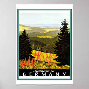 Vintage Germany Summer Travel Poster
