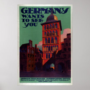 Vintage Germany Wants to See You Poster