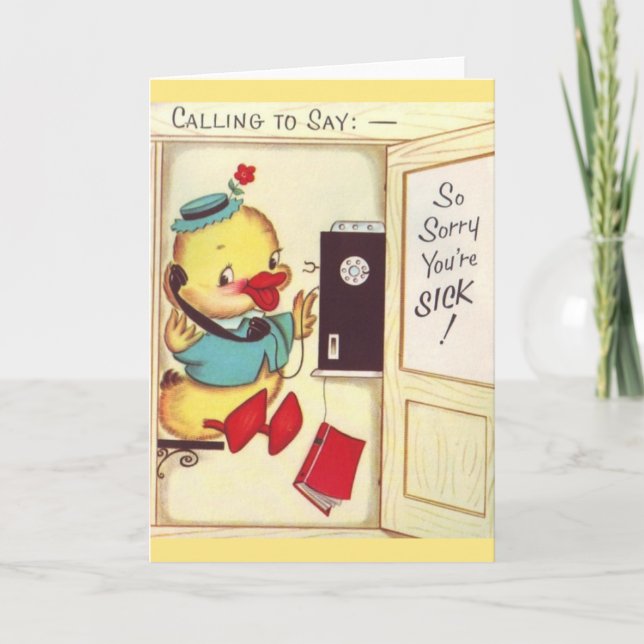 Vintage Get Well Greeting Card (Front)