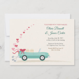 Vintage Getaway Car Just Married Wedding Invite
