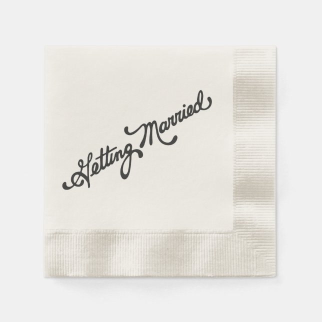 Vintage Getting Married Font Wedding Napkin (Front)